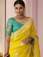 Yellow Dola Viscose Silk Saree